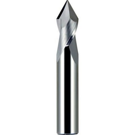 MELIN TOOL CO 3/16" Dia., 3/16" Shank, 5/8" LOC, 2" OAL, 2 Flute 60° Solid Carbide Drill Mill, TiCN AMG-606-DP60-TiCN